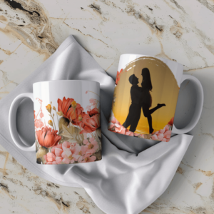 Floral Personalized Photo Ceramic Mug