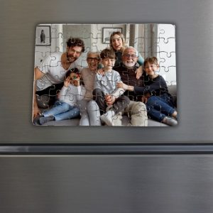 Egyedi fényképes téglalap alakú mágneses puzzle A5