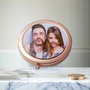 Egyedi fényképes kör alakú sminktükör